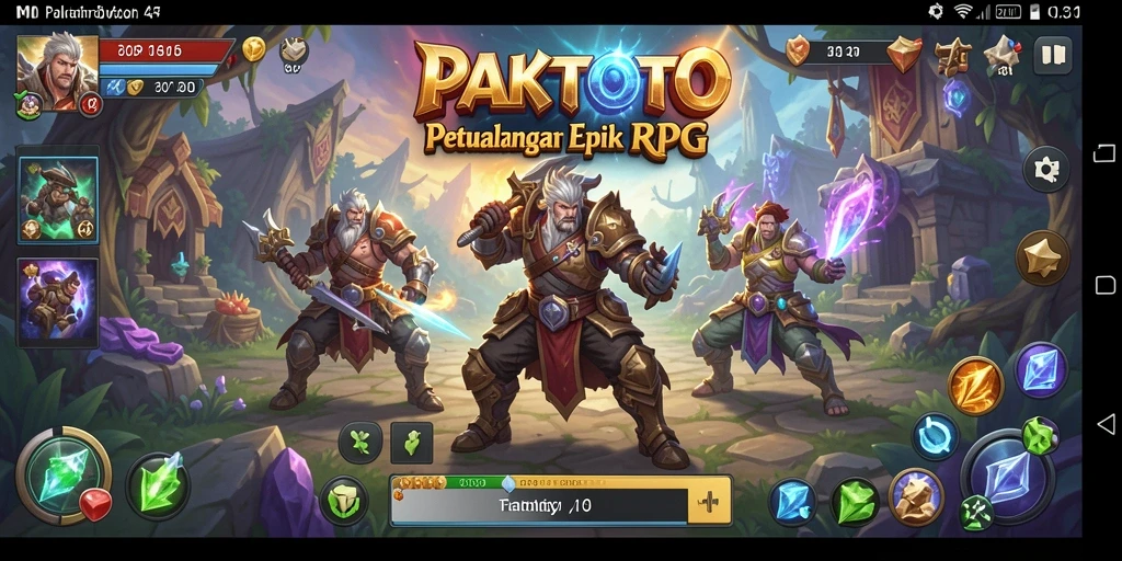 Screenshot PAKTOTO menunjukkan pertarungan epik karakter di dunia fantastis.