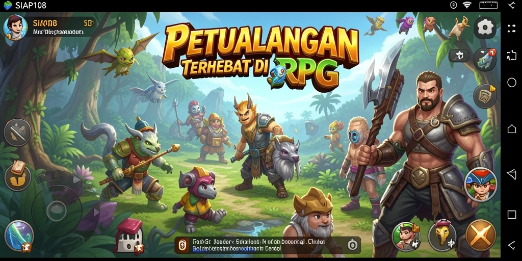 Tangkapan layar permainan SIAP108 yang menunjukkan pertarungan RPG yang mendebarkan.