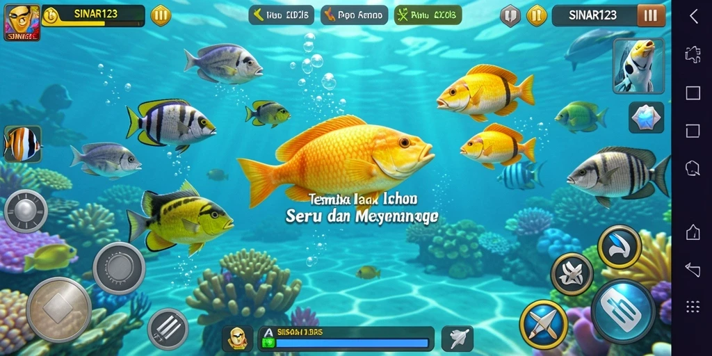 Screenshot gameplay SINAR123 dengan aksi menembak ikan yang seru.